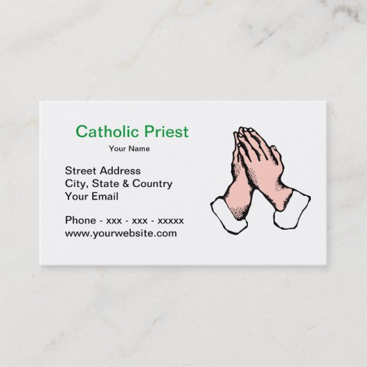 Katholieke Priest Busness Card Visitekaartje (Voorkant)