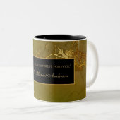 Katholieke Priest Crucifix Marble Scripting Quote Tweekleurige Koffiemok (Voorkant rechts)