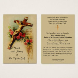 Katholieke priest Funeral Memorial Heilige Kaart -