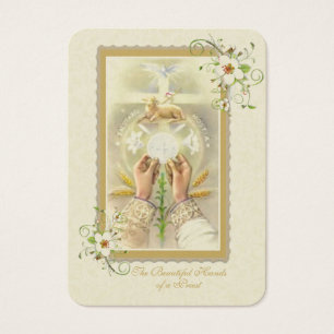 katholieke priest Hands Ordination Poem Visitekaartje