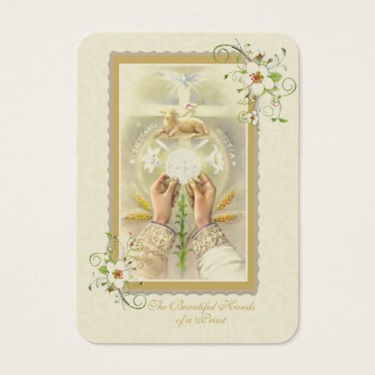 katholieke priest Hands Ordination Poem Visitekaartje (Voorkant)