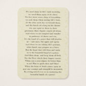 katholieke priest Hands Ordination Poem Visitekaartje (Achterkant)