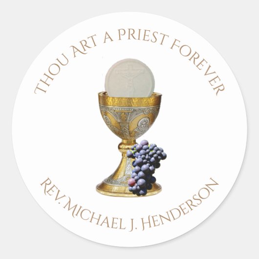 katholieke priest Jubileum Ordination Chalice Ronde Sticker (Voorkant)