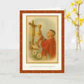 katholieke priest Jubileum Ordination Deacon Kaart (Gele Bloem)