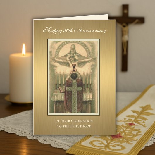 katholieke priest Jubileum Ordination Deacon Kaart