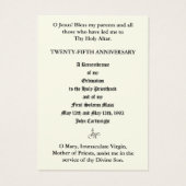 KATHOLIEKE PRIEST JUBILEUM ORDINATION HOLY CARDS VISITEKAARTJE (Achterkant)