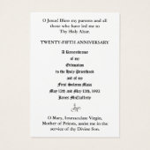KATHOLIEKE PRIEST JUBILEUM ORDINATION HOLY CARDS VISITEKAARTJE (Achterkant)