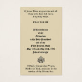 KATHOLIEKE PRIEST ORDINATION JUBILEUM HOLY CARDS VISITEKAARTJE (Achterkant)