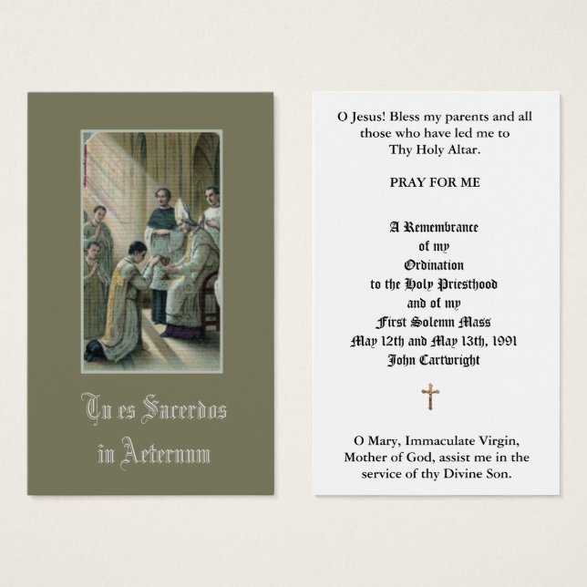 KATHOLIEKE PRIEST ORDINATION JUBILEUM HOLY CARDS VISITEKAARTJE (Voorkant /achterkant)