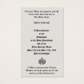 KATHOLIEKE PRIEST ORDINATION JUBILEUM HOLY CARDS VISITEKAARTJE (Achterkant)
