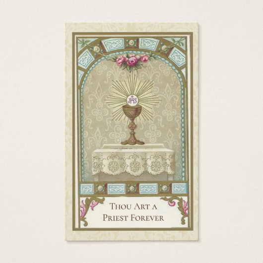 KATHOLIEKE PRIEST ORDINATION JUBILEUM HOLY CARDS VISITEKAARTJE (Voorkant)