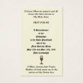 KATHOLIEKE PRIEST ORDINATION JUBILEUM HOLY CARDS VISITEKAARTJE (Achterkant)