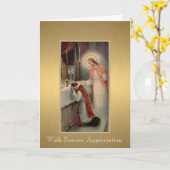 Katholieke priester bij het altaar Dank u Kaart (Gele Bloem)