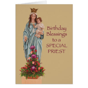Katholieke priester Birthday Blessings Mary with J