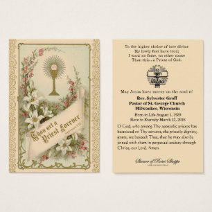 Katholieke priester bisschop Funeral Memorial Heil Visitekaartje