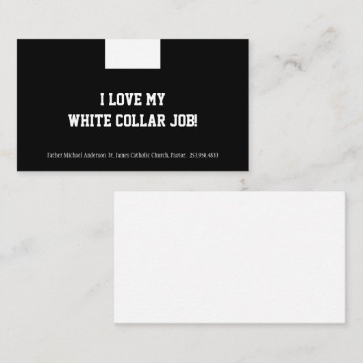 Katholieke priester Black Clergy Collar Religieuze Visitekaartje (Voorkant / Achterkant)