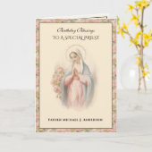 Katholieke priester bloemig religieus beeld van de kaart (Gele Bloem)