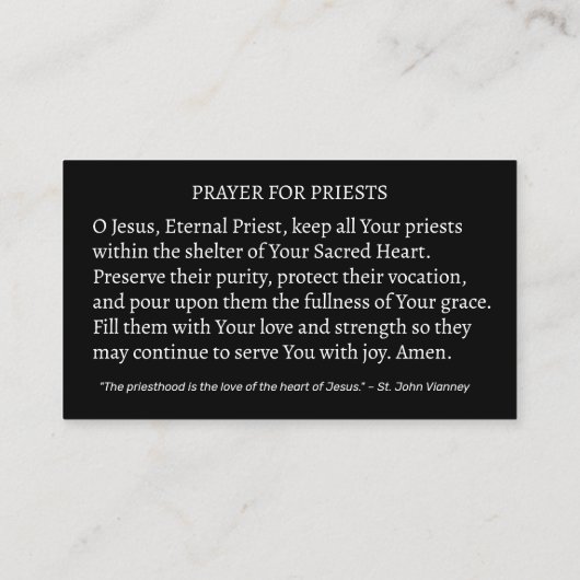 Katholieke priester dankbaarheid Thanksgiving Visitekaartje (Achterkant)