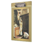 Katholieke priester die massale klembord aanbiedt (Links)