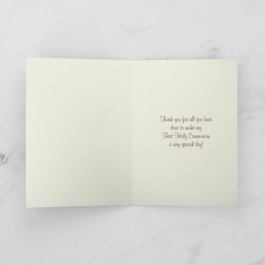 Katholieke priester Eerste Heilige Communie Dank u Feestdagen Kaart (Binnen)