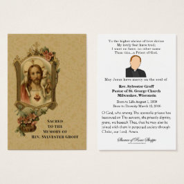 Katholieke priester Jesus Funeral Memorial Heilige Visitekaartje