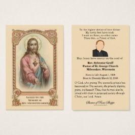 Katholieke priester Jesus Funeral Memorial Heilige Visitekaartje