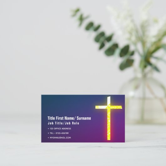 Katholieke priester Kerk Contact Visitekaartje (Staand voorkant)