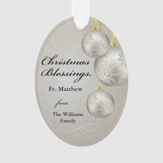 Katholieke priester Kerst elegante hangende kerstb Ornament (voorkant)
