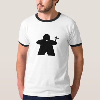 Katholieke priester Meeple mannen aan shirt