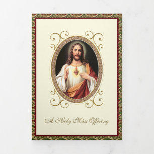 Katholieke priester Misaanbod Heilig Hart Maria Drieluik Kaart