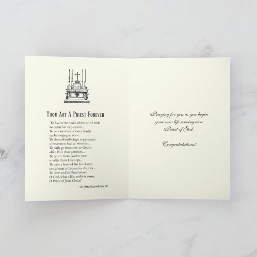 Katholieke priester Ordination Religieuze Jesus Ca Kaart (Binnen)