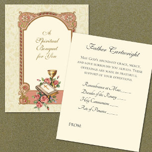 Katholieke Priester Spiritueel Boeket Heilige Kaar Notitiekaartje