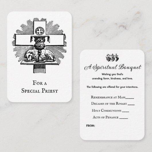 katholieke priester Spiritueel Prayer Bouquet Plaatskaartje (Voorkant / Achterkant)