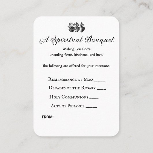 katholieke priester Spiritueel Prayer Bouquet Plaatskaartje (Achterkant)