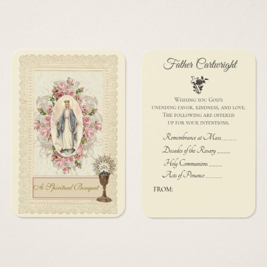katholieke priester Spirituele Bouquet Heilige Kaa Visitekaartje (Voorkant /achterkant)