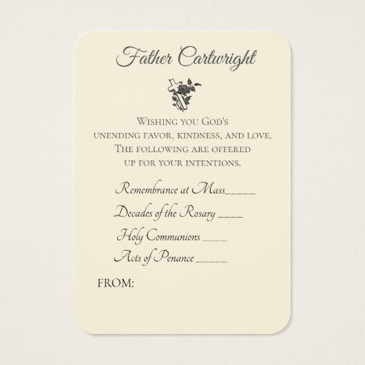 katholieke priester Spirituele Bouquet Heilige Kaa Visitekaartje (Achterkant)