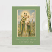 Katholieke priester St. Patrick's Day Jezus Kaart (Voorkant)