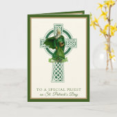 Katholieke priester St. Patrick's Day Shamrocks Ca Kaart (Gele Bloem)