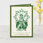 Katholieke priester St. Patrick's Day Shamrocks Ca Kaart (Gele Bloem)
