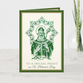 Katholieke priester St. Patrick's Day Shamrocks Ca Kaart