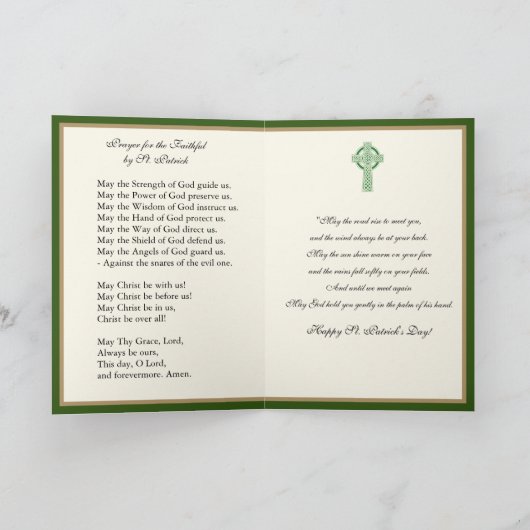 Katholieke priester St. Patrick's Day Shamrocks Ca Kaart (Binnen)