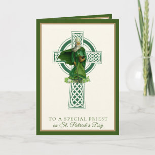 Katholieke Priester St. Patrick's Day Shamrocks Ka Kaart