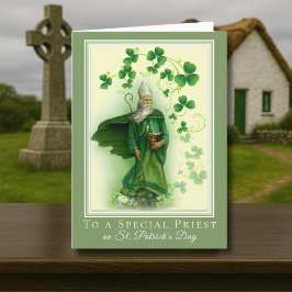 Katholieke priester St. Patrick's Day Shamrocks Kaart