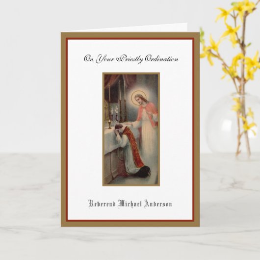 Katholieke priester wijding religieuze Jezus Kaart (Gele Bloem)