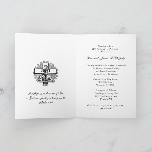 katholieke priesterbezetting Jubileum legante auto Kaart (Binnen)