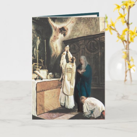 Katholieke priestermaagd Mary Religieuze Gebed Kaart (Gele Bloem)