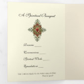 Katholieke priestermis met heilig hart Maria Drieluik Kaart (Binnenzijde eerst)