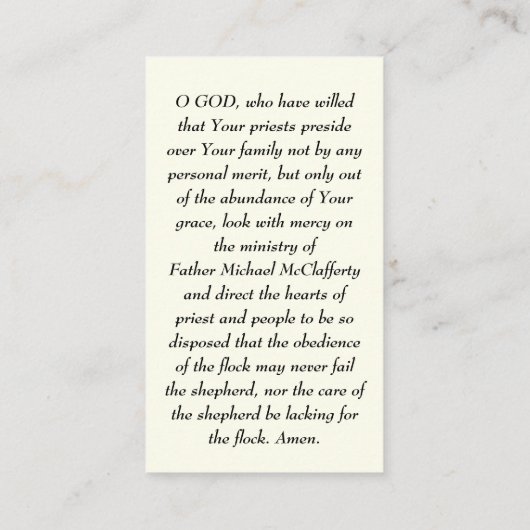 Katholieke priesterschap Gebed Mis Aanbod Plaatskaartje (Achterkant)
