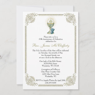 Katholieke priesterwijding Gouden Jubileum Kaart