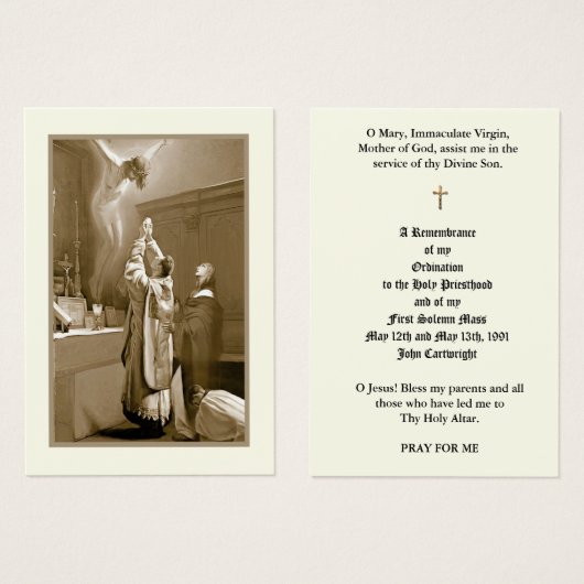 KATHOLIEKE PRIESTERWIJDING HEILIGE KAARTEN VISITEKAARTJE (Voorkant /achterkant)